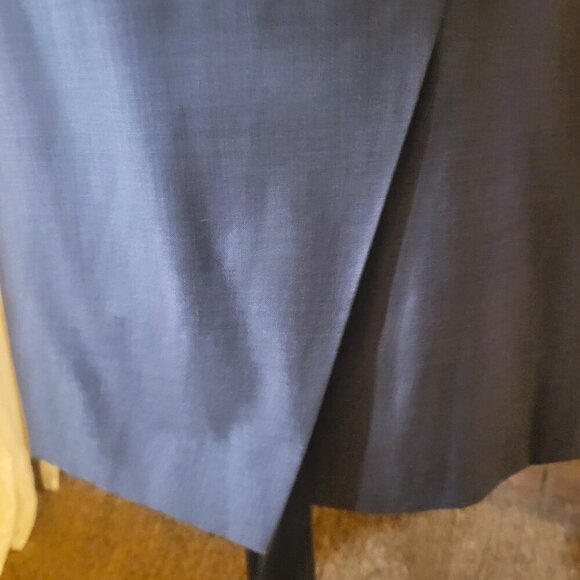 NWT! Classiques Entier Wool Gray Pencil Skirt Front Diagonal Slit - Size 2 - Picture 3 of 10